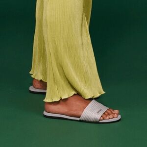 *NWOT* Havaianas | Silver Glitter Metallic You Malta Slide-On Sandals | Sz 9/10W